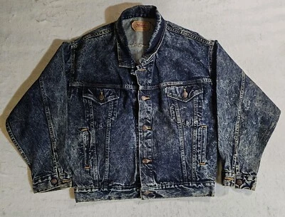 Vintage Levi Type 3 Denim Jean Trucker Jacket Stone Wash White Tab Mens Size Sm - Imagem 1 de 4