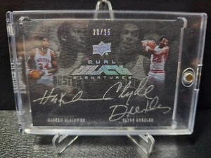2012-13 UD Exquisite Dual Black Signatures OLAJUWON/DREXLER /35 Auto Card - Picture 1 of 2
