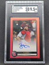2022 TOPPS X AARON JUDGE YADIER MOLINA Red Auto /10 #73-A SGC 9.5