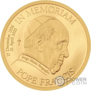 IN MEMORIAM POPE FRANCIS Moneta Oro 5$ Cook Islands 2025 - Imagen 1 de 2