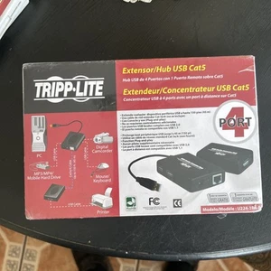 Tripp Lite U224-1R4-R USB 4-Port Cat5 Extender Hub – New Box, Wrap Torn - Afbeelding 1 van 2