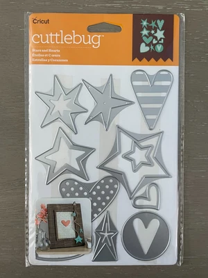 Cricut Cuttlebug Cut & Emboss Dies, Stars and Hearts - Image 1 of 2