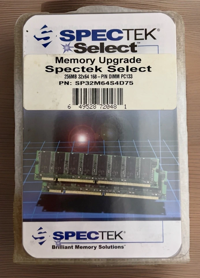 SpecTek Select 256MB 168-Pin PC133 SDRAM DIMM Desktop Memory SP32M64S4D75 - Image 1 of 3
