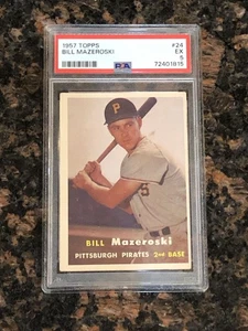 1957 TOPPS BILL MAZEROSKI #24 Baseball Card PIRATES PSA 5 - Picture 1 of 2
