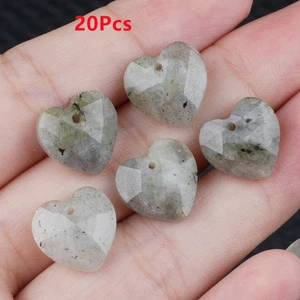 20 piezas cuentas colgantes corazón amor facetado labradorita gris natural 13x6 mm hágalo usted mismo HT2885 - Imagen 1 de 6