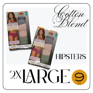 Fruit of the Loom Hipsters Womens 2XL Size 9 Cotton Blend 12 Pack Underwear Lot - Picture 1 of 3