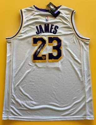 Lebron James signed autographed Lakers jersey. Hologram Sticker. Nike NWT - Image 1 of 4