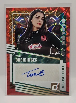 2025 Panini Donruss Racing Toni Breidinger Dialed In Red Xplosion Auto /49 🔥 - Image 1 of 2