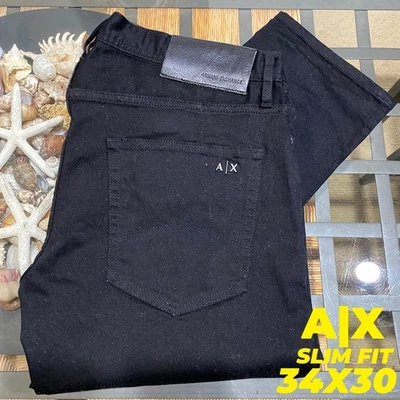 A|X PANTALÓN VAQUERO ELÁSTICO 34X30 NEGRO SLIM FIT ARMANI EXCHANGE PARA HOMBRE NUEVO SIN ETIQUETAS Foto 1 de 4