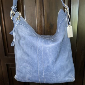 Coach 2003 Blau Large Legacy Gallery Slim Tote Vintage Leder Schultertasche 9188 - Bild 1 von 12