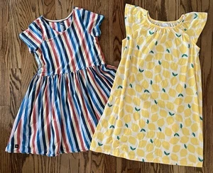 TEA Collection girls striped dress & HANNA ANDERSSON lemon nightgown 140 US 10 - Picture 1 of 4
