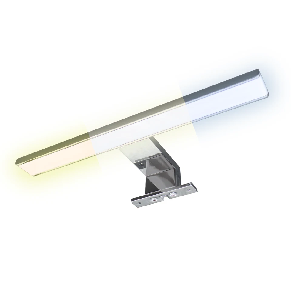 LED 3 Farben in 1 Bad Spiegel-Leuchte Beleuchtung Aufbau-Leuchte Chrom 230V - Bild 1 von 1