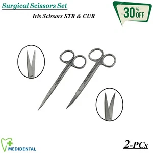 Instrumentos de quirúrgicas Iris curva & recta tijeras para cirugía 11.5cm Nuevo - Foto 1 di 1