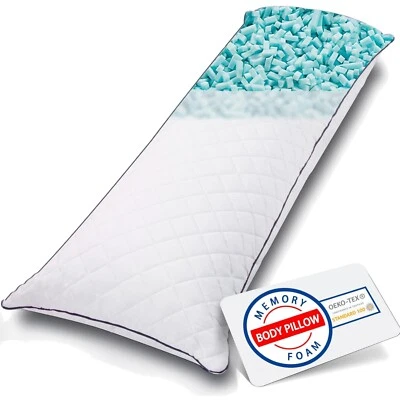 Cooling Memory Foam Body Pillow 20x54 Inch - Ultimate Support for Side Sleepers