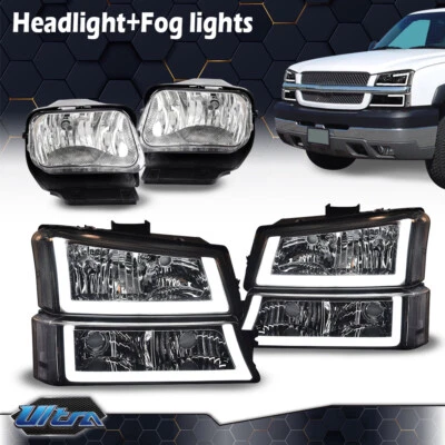 Faros antiniebla LED DRL transparentes + parachoques aptos para Chevy Silverado 2003-2006 nuevos Foto 1 de 4