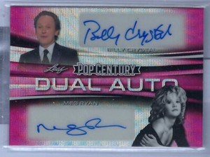 BILLY CRYSTAL MEG RYAN 2022 LEAF POP CENTURY PINK WAVE DUAL AUTO AUTOGRAPH #2/3
