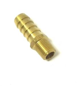 Hose Barb for 3/8" ID Hose X 1/4" Male NPT Hex Body Brass Fuel Fitting 201A-6B - Picture 1 of 5