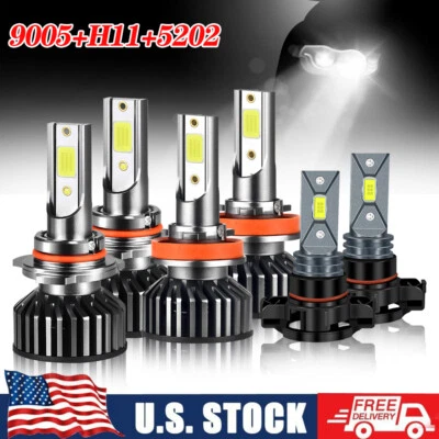 Faróis de LED feixe alto baixo + lâmpadas de neblina para GMC Canyon 2015-2021 - 6 peças - Imagem 1 de 4