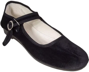 Chinesische Samtschuhe  Ballerinas Riemchenschuhe Größe 36 schwarz *NEU* - Foto 1 di 2