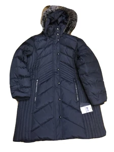 WOMENS LONDON FOG SLATE GREY PADDED HOODED JACKET COAT RRP $320.00 - Picture 1 of 4