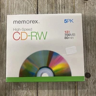 Memorex High Speed CD-RW Discs. 5-Pack. 12x/700MB/80 Min. - Image 1 of 2