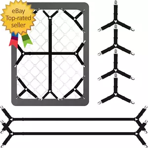 Bed Sheet Straps,6 PCS Secure and Fitted Sheet Straps for Full Size Bed,Adjustab - Picture 1 of 12