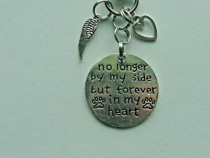 FOREVER IN MY HEART PET DOG CAT MEMORIAL KEY CHAIN CLIP FOR PURSE FOB BACKPACK