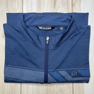 Travis Mathew Men's Blue Striped Performance Golf Pullover Sweatshirt Size XXL - Picture 1 of 12