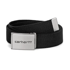Carhartt WIP Clip Buckle Belt Chrome negro - Cinturón de tela con hebilla plegable - Imagen 1 de 2