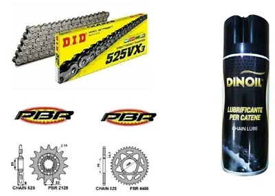 Transmission Benelli Tre 899 K 2016 Kit Couronne Pignon Chaîne Did 525 Vx3 Spray - Photo 1/4