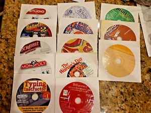 Vintage PC Computer Game Lot of 13 RollerCoaster2,Atari,Monopoly, PrintShop,etc - Picture 1 of 8
