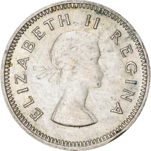 South Africa 3 Pence Coin | Elizabeth II 1st portrait | KM47 | 1953 - 1960 - Picture 1 of 8