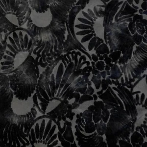 Black Floral Velvet Lightweight Furnishing Fabric By The Metre - Picture 1 of 1