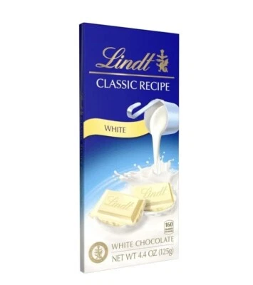 Barra de trufa de chocolate blanco Lindt, barra de chocolate de 4,4 oz con centro liso 12 paquetes Foto 1 de 3