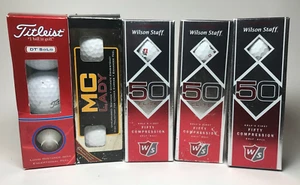 Golf Balls Titleist DT Solo Wilson Staff 50 Elite MC Lady Combo Pack - Picture 1 of 3