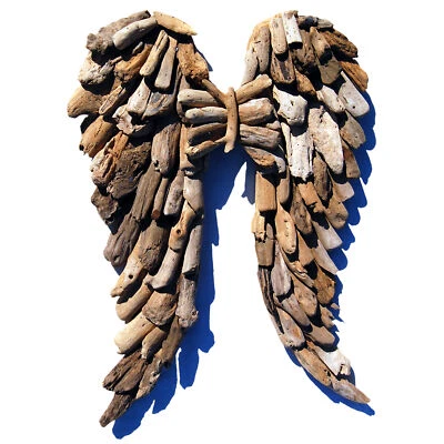 SEESTERN Treibholz Deko Engel Flügel (30 cm) Motiv Wanddeko Driftwood Holzdeko / - Bild 1 von 4