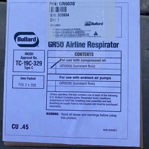 Respirador de aire de flujo continuo Bullard® GR5030, ¡Envío gratuito!¡! - Imagen 1 de 7