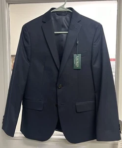 RALPH LAUREN NAVY BLUE BOYS BLAZER SINGLE BREASTED JACKET 16R & Red Dress Shirt - Picture 1 of 8