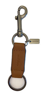 Coach Trigger Snap Key Ring Clip Charm Brown Leather NEVER BEEN USED