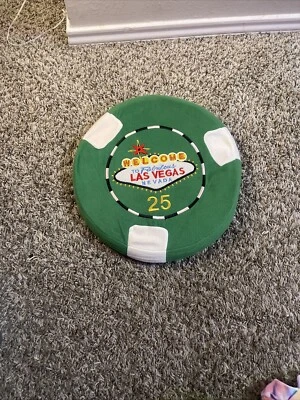 Round Memory Foam Pillow Looks Like a Real Las Vegas Casino Chip, 14.5", NWOT - Image 1 of 4
