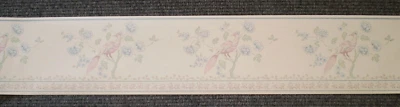 Vintage Pink Oriental Style Bird With Blue Flower Border by Walnut Grove LC6401B - Image 1 of 4