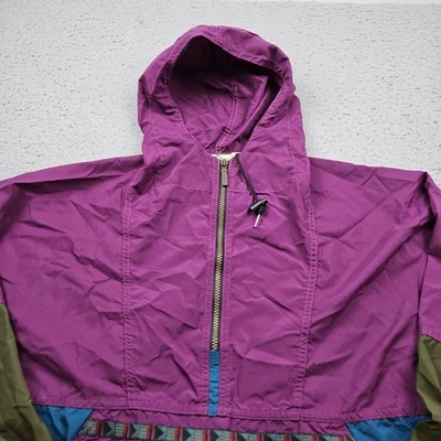 Винтажный LL Bean куртка женщин большой фиолетовый черный полный молнии длинным рукавом открытый - Изображение 1 из 4