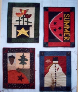 4 Seasons watermelon snowman tulips applique  quilt pattern * A17 - Picture 1 of 3