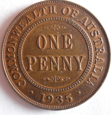 1935 AUSTRALIA PENNY - High Quality Coin - FREE SHIPPING - Australia Bin #D - Image 1 of 2