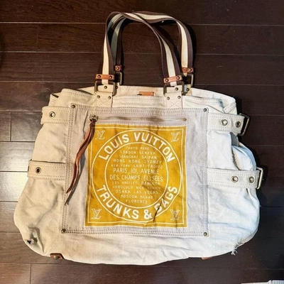 Used Louis Vuitton Cruise Line Globe Shopper GM Yellow Tote - Authentic - Image 1 of 4