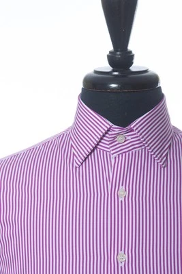Etro Fuschia Stripe Cotton Dress Shirt 31974 - Image 1 of 4