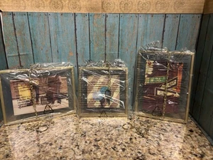 3 Stück Wandbehang Gold Bilderrahmen Doppel Glas Bilderrahmen mit Kette Legierung - Bild 1 von 4