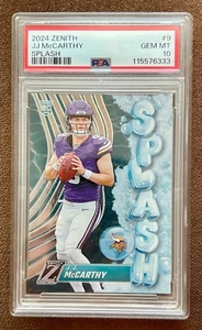 Tarjeta J.J. McCarthy 2024 Panini Zenith Splash RC Minnesota Vikings PSA 10 gemas MT - Imagen 1 de 2