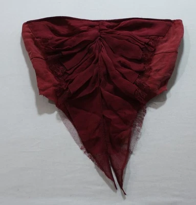 Elywood Women's Fold-Pleated Ruffles Sleeveless Tube Top LB3 Ruby Red Medium - Image 1 of 4