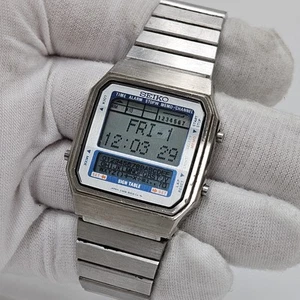 Vintage Seiko Watch Memory Digital Rare D409-5009 Silver Tone Retro New Battery - Picture 1 of 11